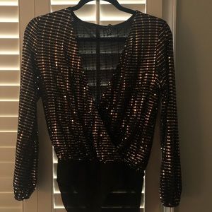 New Look sparkly gold and bronze bodysuit